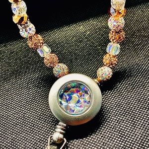 New GOLD lanyard badge holder, Handmade, Beautiful and great price!